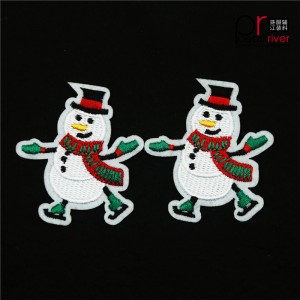 Christmas snowman with green suits embroidered patch